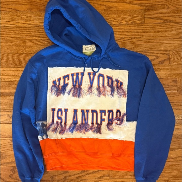 WOMENS REFRIED APPAREL NY ISLANDERS SWEATSHIRT HOODIE PULLOVER SZ S - Picture 1 of 5